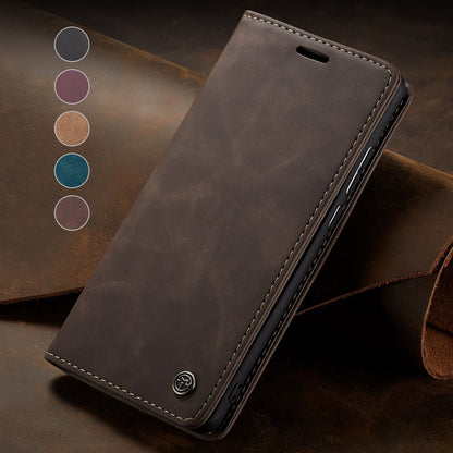 Funda de cuero con tapa para iPhone: magnética y funcional