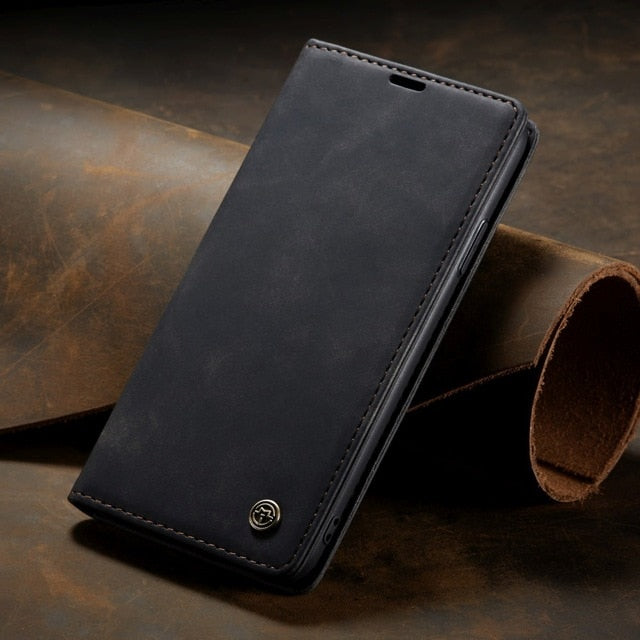 Funda de cuero con tapa para iPhone: magnética y funcional