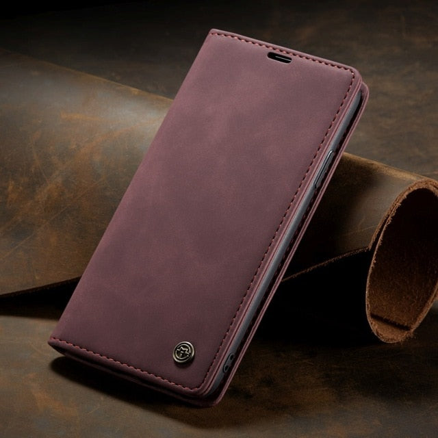 Funda de cuero con tapa para iPhone: magnética y funcional