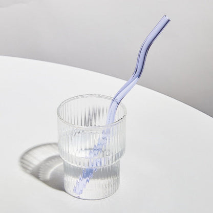 Pajitas de vidrio reutilizables con diseño retorcido