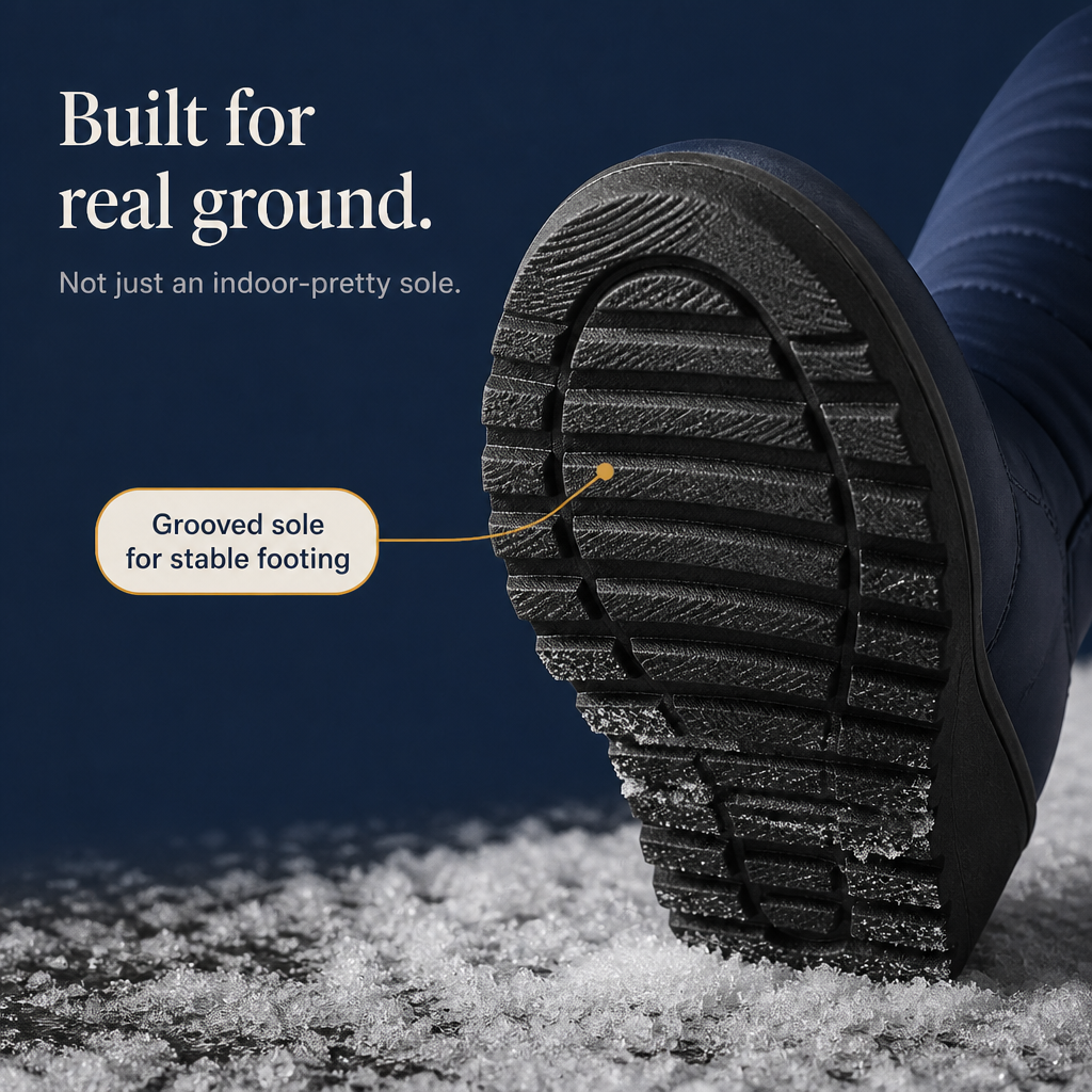 Hohe Winterstiefel mit Steppdesign und warmem Plüschfutter