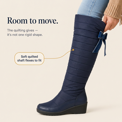 Hohe Winterstiefel mit Steppdesign und warmem Plüschfutter