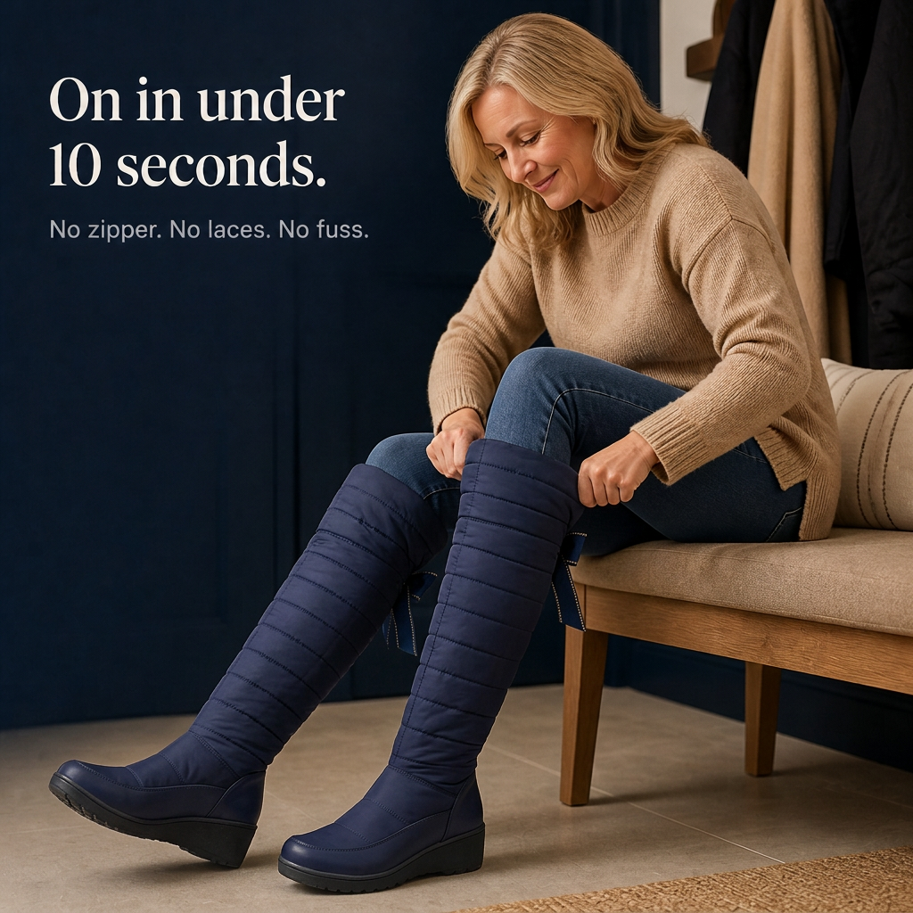Hohe Winterstiefel mit Steppdesign und warmem Plüschfutter