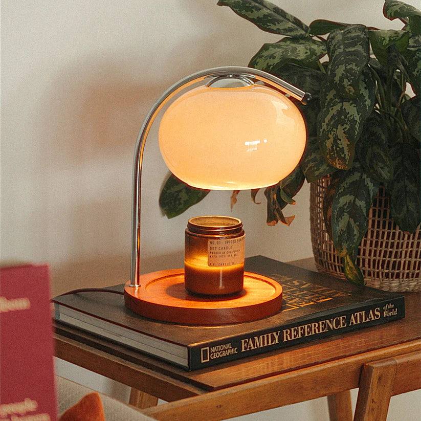 Lámpara de mesa retro para calentar velas con luz ambiental
