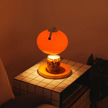 Lámpara de mesa retro para calentar velas con luz ambiental