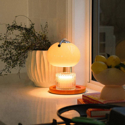Lámpara de mesa retro para calentar velas con luz ambiental