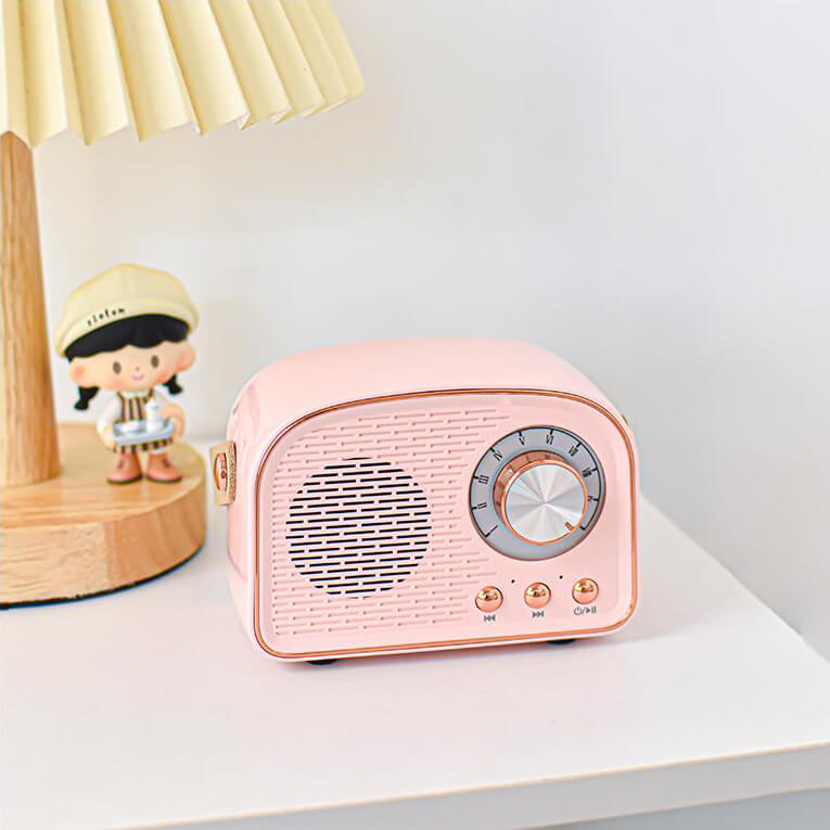 Altavoz Bluetooth retro con diseño de radio