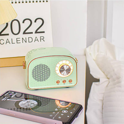Altavoz Bluetooth retro con diseño de radio