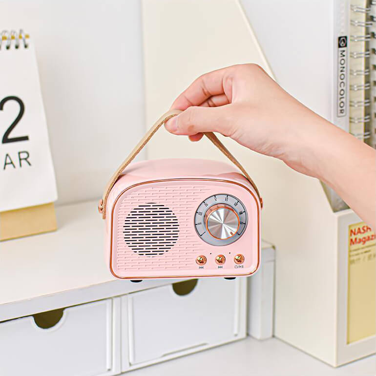 Altavoz Bluetooth retro con diseño de radio