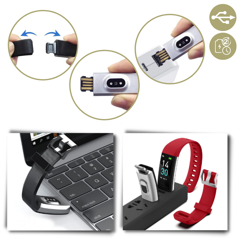 Pulsera inteligente fitness con medición de frecuencia cardíaca, presión arterial, pasos y monitorización del sueño
