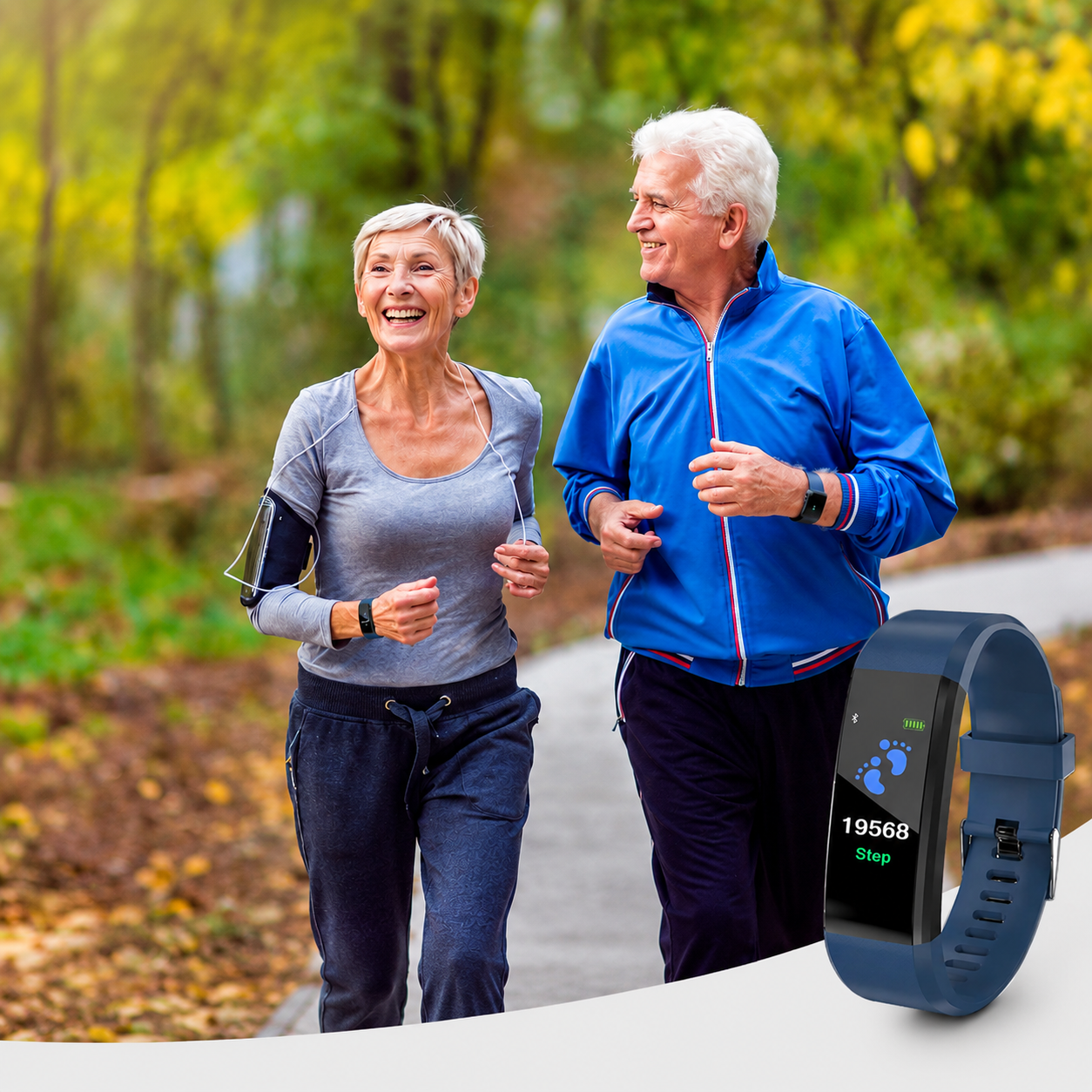 Pulsera inteligente fitness con medición de frecuencia cardíaca, presión arterial, pasos y monitorización del sueño