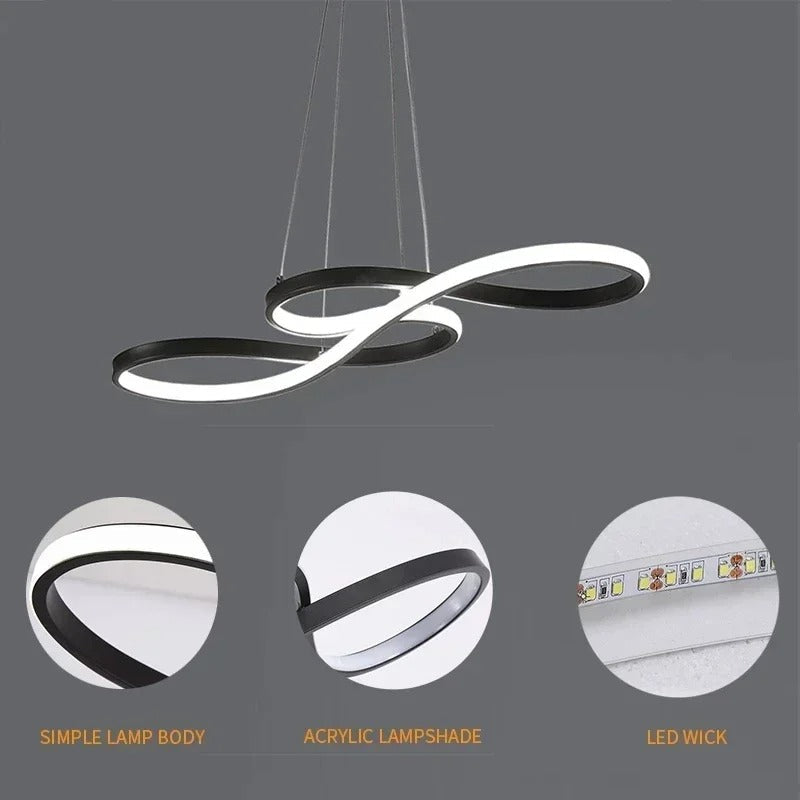 Lámpara colgante LED con diseño de anillo y función regulable