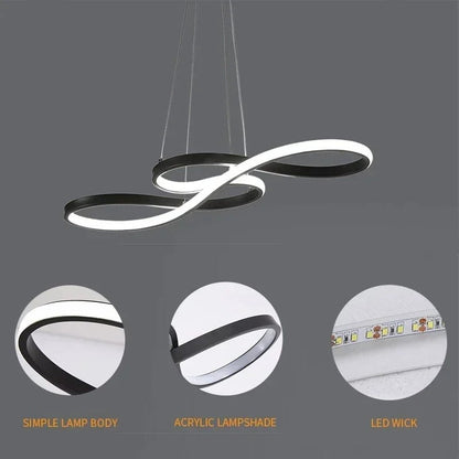 Lámpara colgante LED con diseño de anillo y función regulable