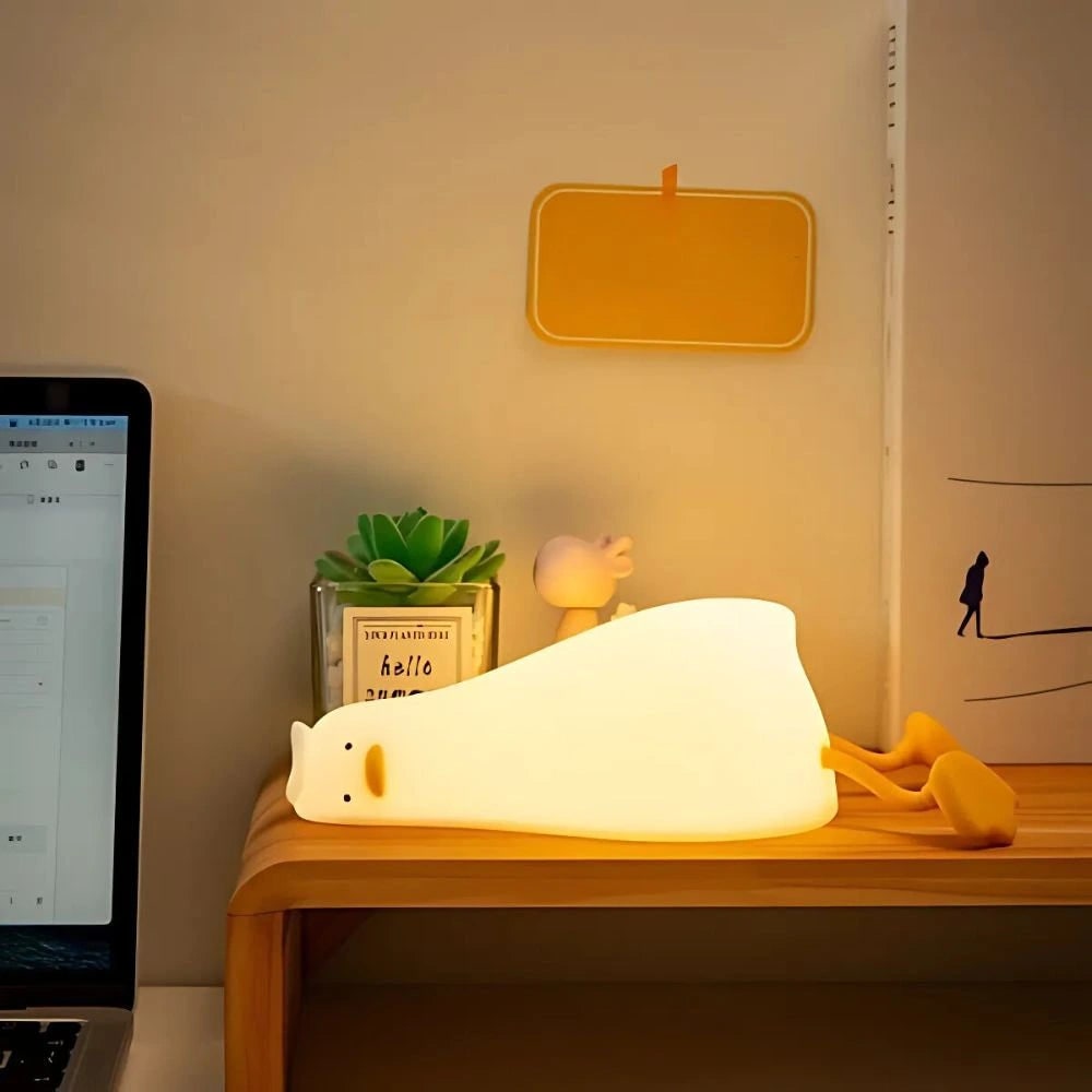 Luz de presença de silicone recarregável com luz LED suave
