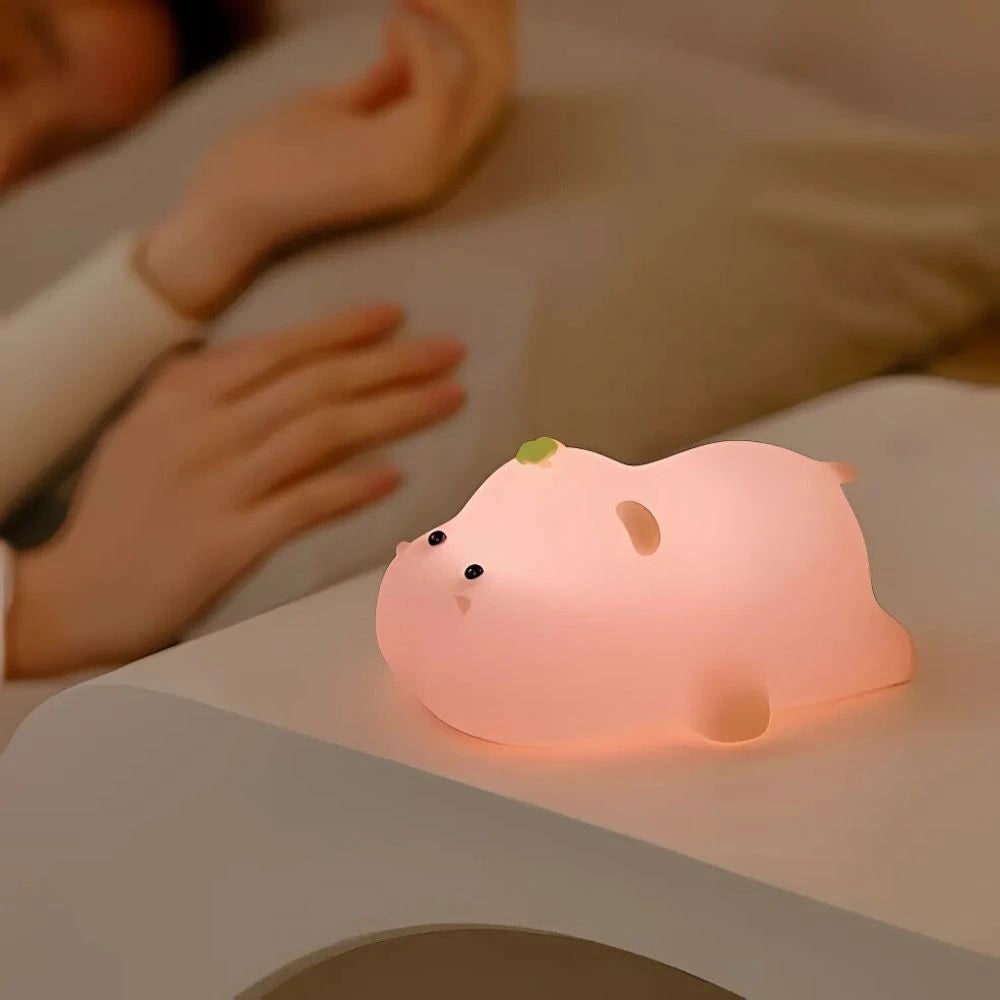 Luz de presença de silicone recarregável com luz LED suave