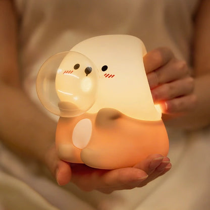 Luz de presença de silicone recarregável com luz LED suave
