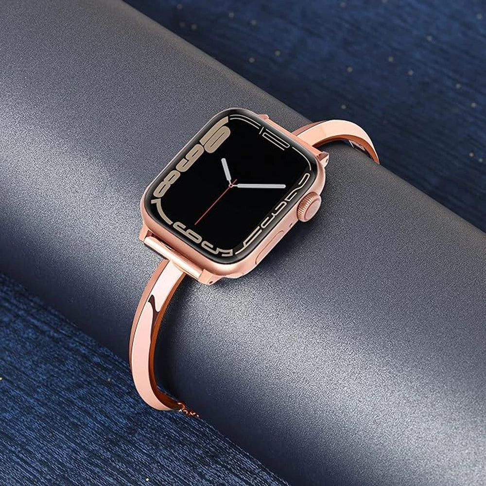Slim Link Band: lujosa pulsera de acero inoxidable para el Apple Watch de mujer.