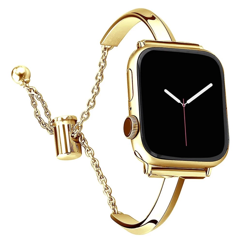 Slim Link Band: lujosa pulsera de acero inoxidable para el Apple Watch de mujer.