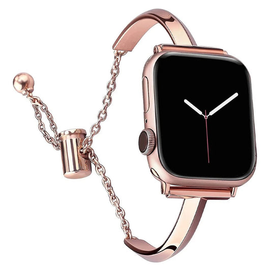 Slim Link Band: lujosa pulsera de acero inoxidable para el Apple Watch de mujer.
