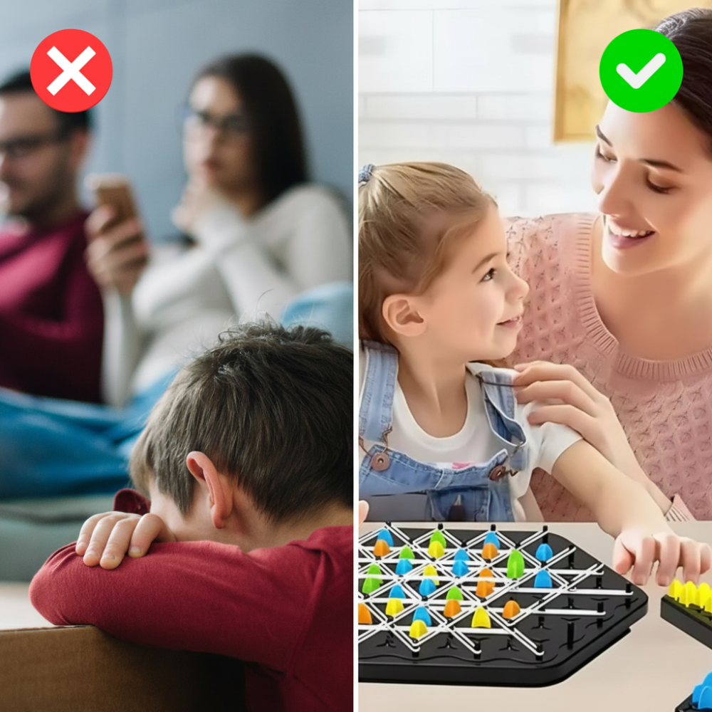 Juego de mesa triangular estratégico para toda la familia