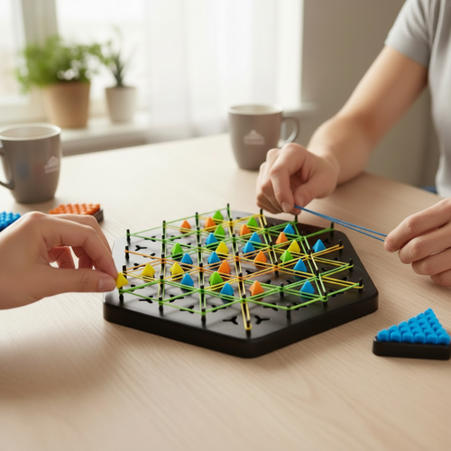 Juego de mesa triangular estratégico para toda la familia
