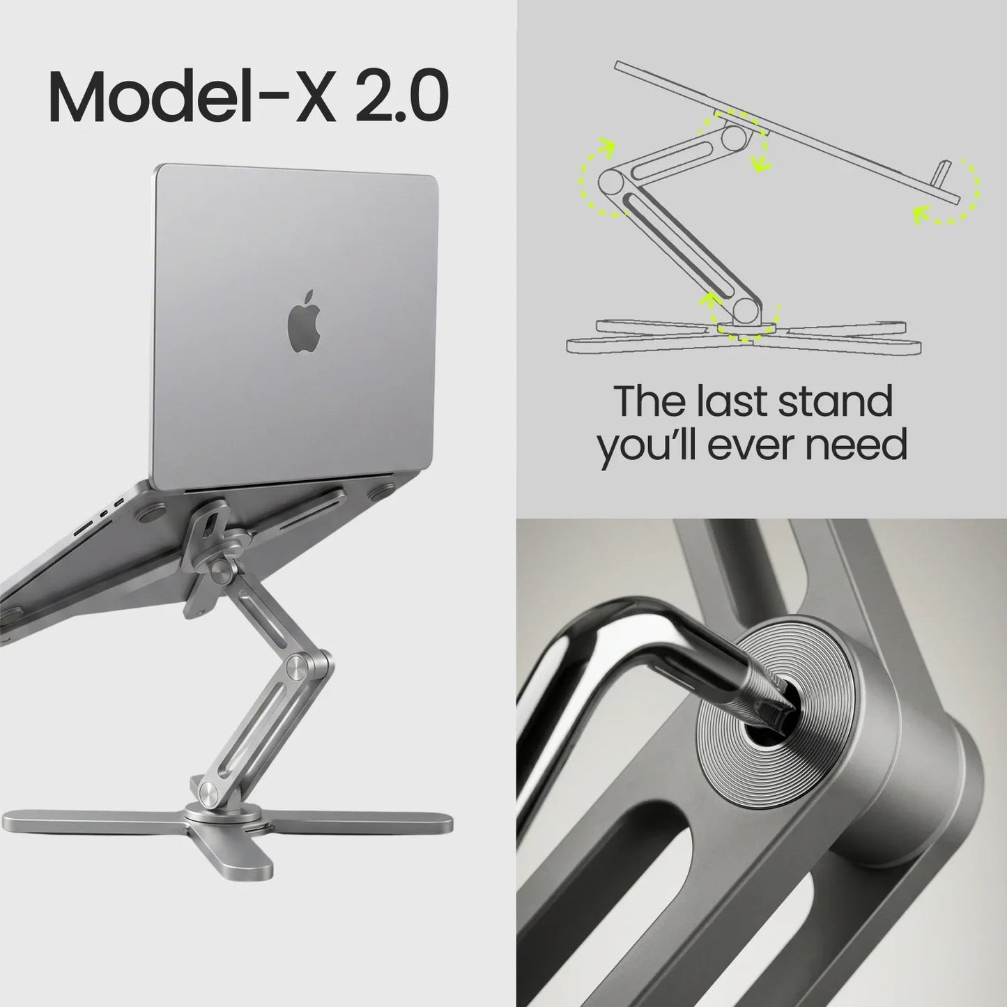 Soporte plegable ajustable para laptop y tableta de hasta 17 pulgadas