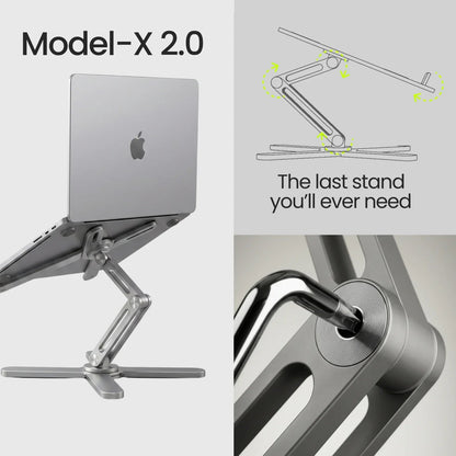 Soporte plegable ajustable para laptop y tableta de hasta 17 pulgadas