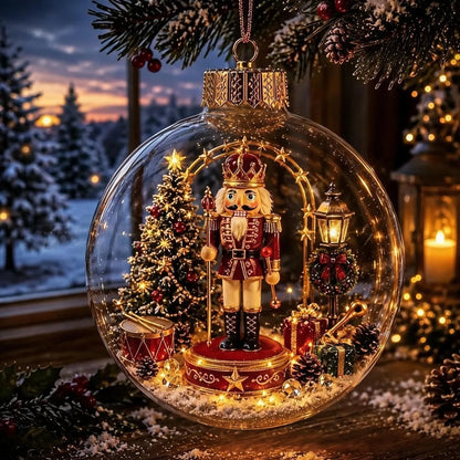 Bola de Navidad iluminada con decoración en miniatura de invierno