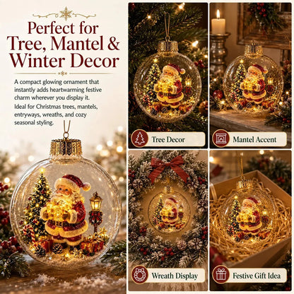 Bola de Navidad iluminada con decoración en miniatura de invierno