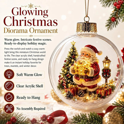 Bola de Navidad iluminada con decoración en miniatura de invierno