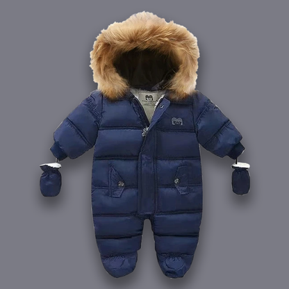 Mono de invierno cálido para bebé: traje de nieve con forro