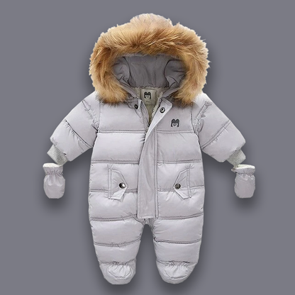 Mono de invierno cálido para bebé: traje de nieve con forro