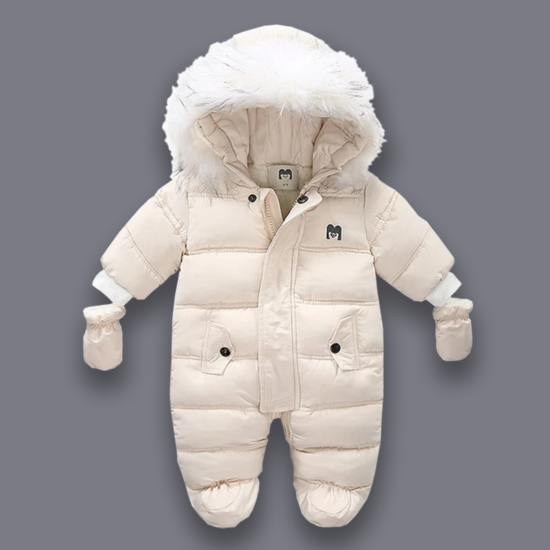Mono de invierno cálido para bebé: traje de nieve con forro