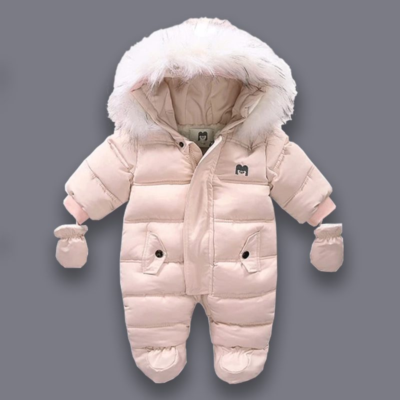 Mono de invierno cálido para bebé: traje de nieve con forro