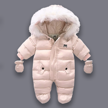 Mono de invierno cálido para bebé: traje de nieve con forro