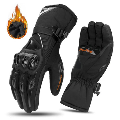Guantes de invierno para moto con protección de nudillos y función táctil para pantallas