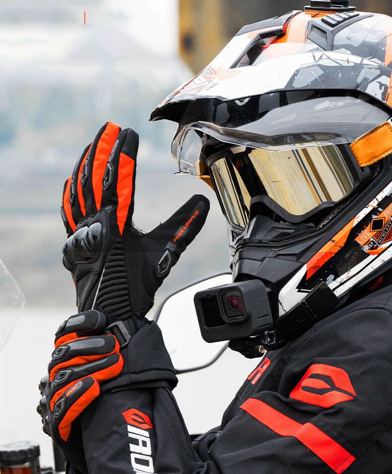 Guantes de invierno para moto con protección de nudillos y función táctil para pantallas