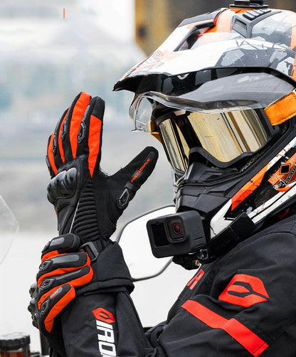 Guantes de invierno para moto con protección de nudillos y función táctil para pantallas