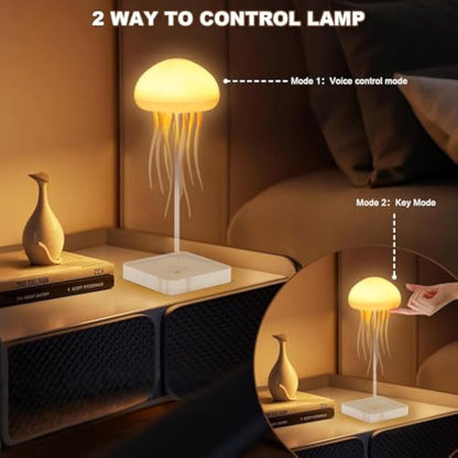 Lámpara de medusas recargable con cambio de color y control por sonido