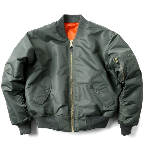 Unisex Bomberjacke mit Reißverschluss und Rippbündchen