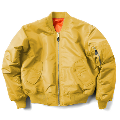 Unisex Bomberjacke mit Reißverschluss und Rippbündchen