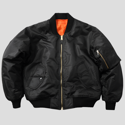 Unisex Bomberjacke mit Reißverschluss und Rippbündchen