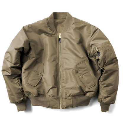Unisex Bomberjacke mit Reißverschluss und Rippbündchen