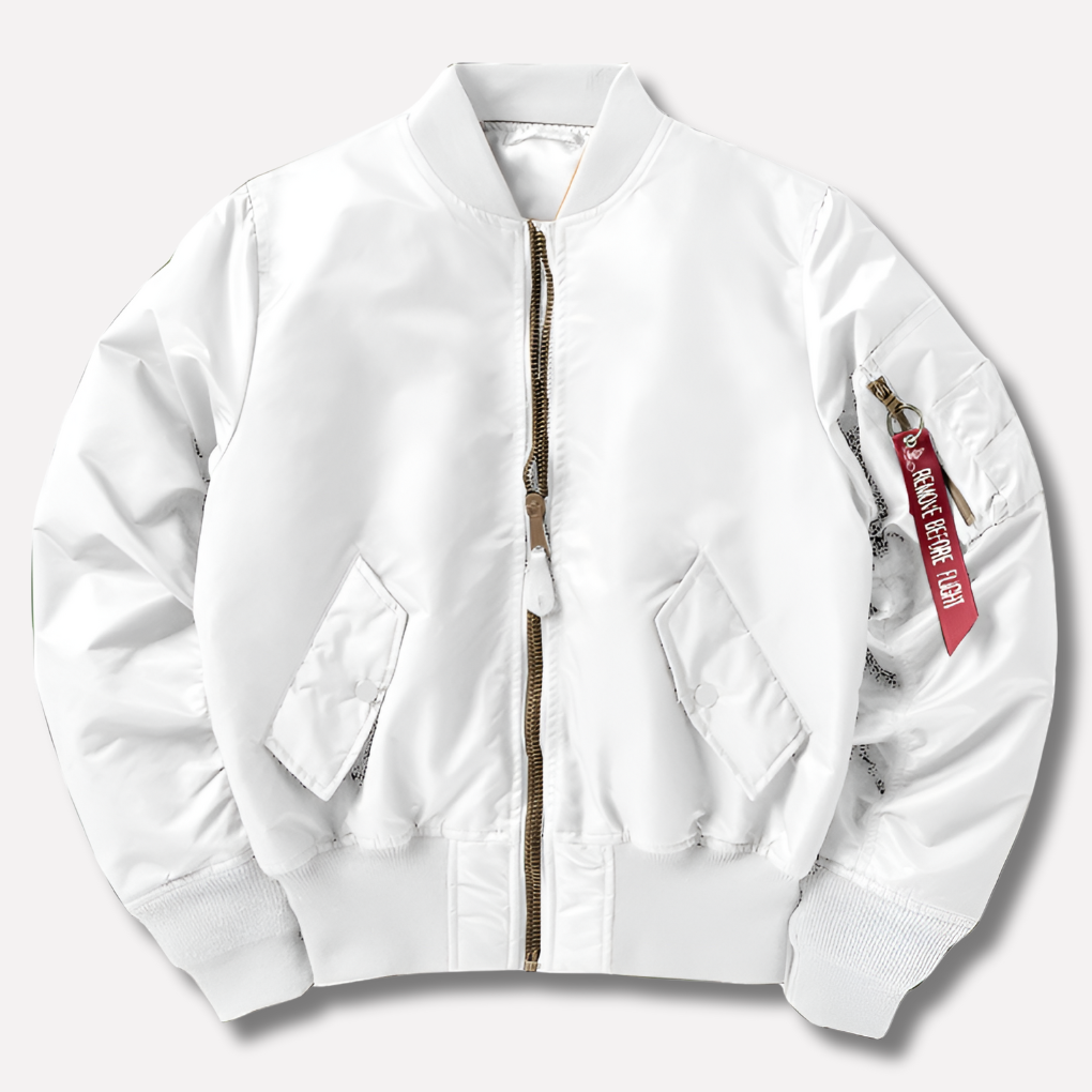 Unisex Bomberjacke mit Reißverschluss und Rippbündchen