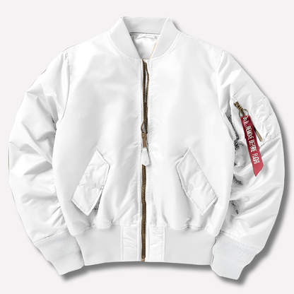 Unisex Bomberjacke mit Reißverschluss und Rippbündchen