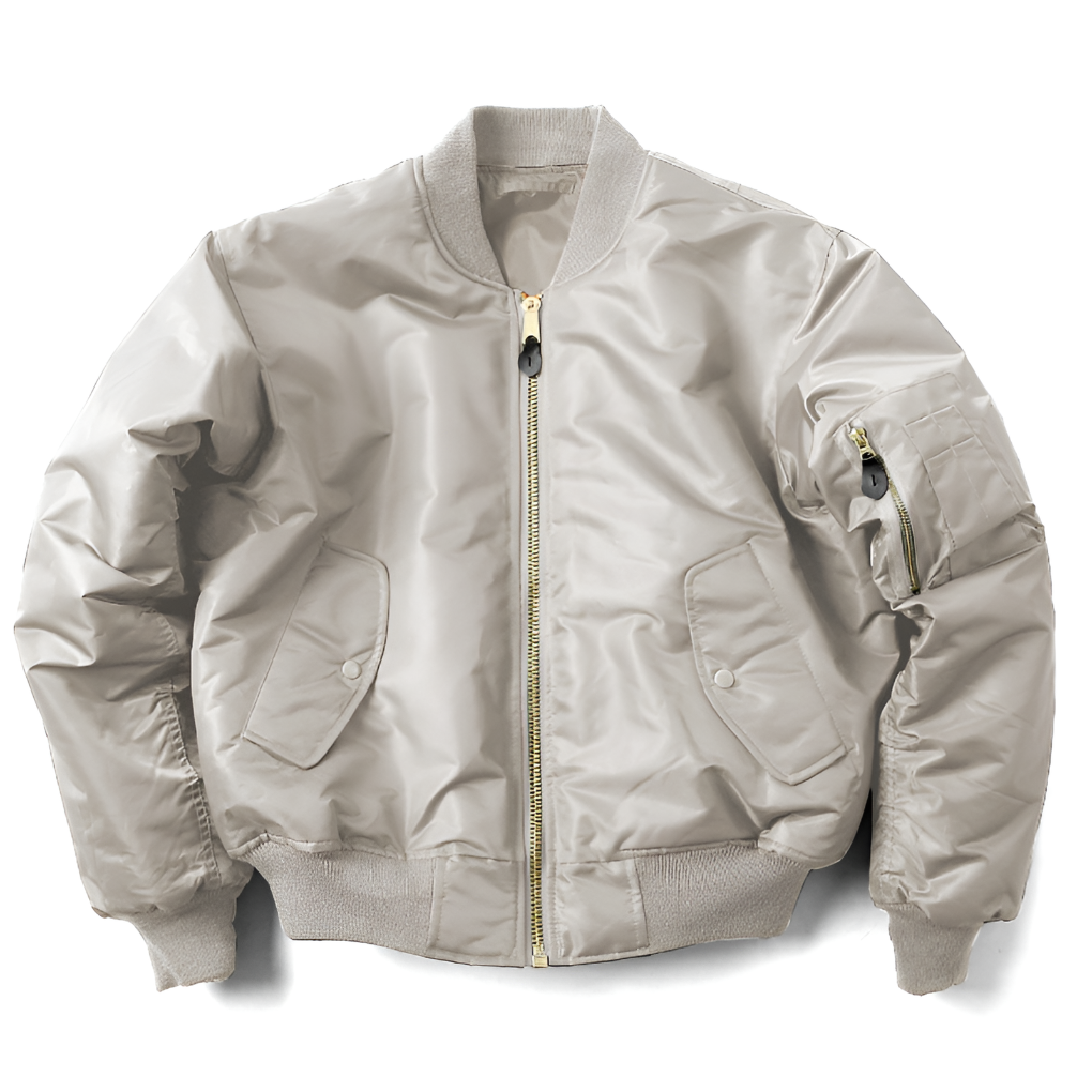 Unisex Bomberjacke mit Reißverschluss und Rippbündchen