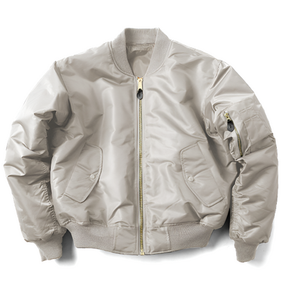 Unisex Bomberjacke mit Reißverschluss und Rippbündchen