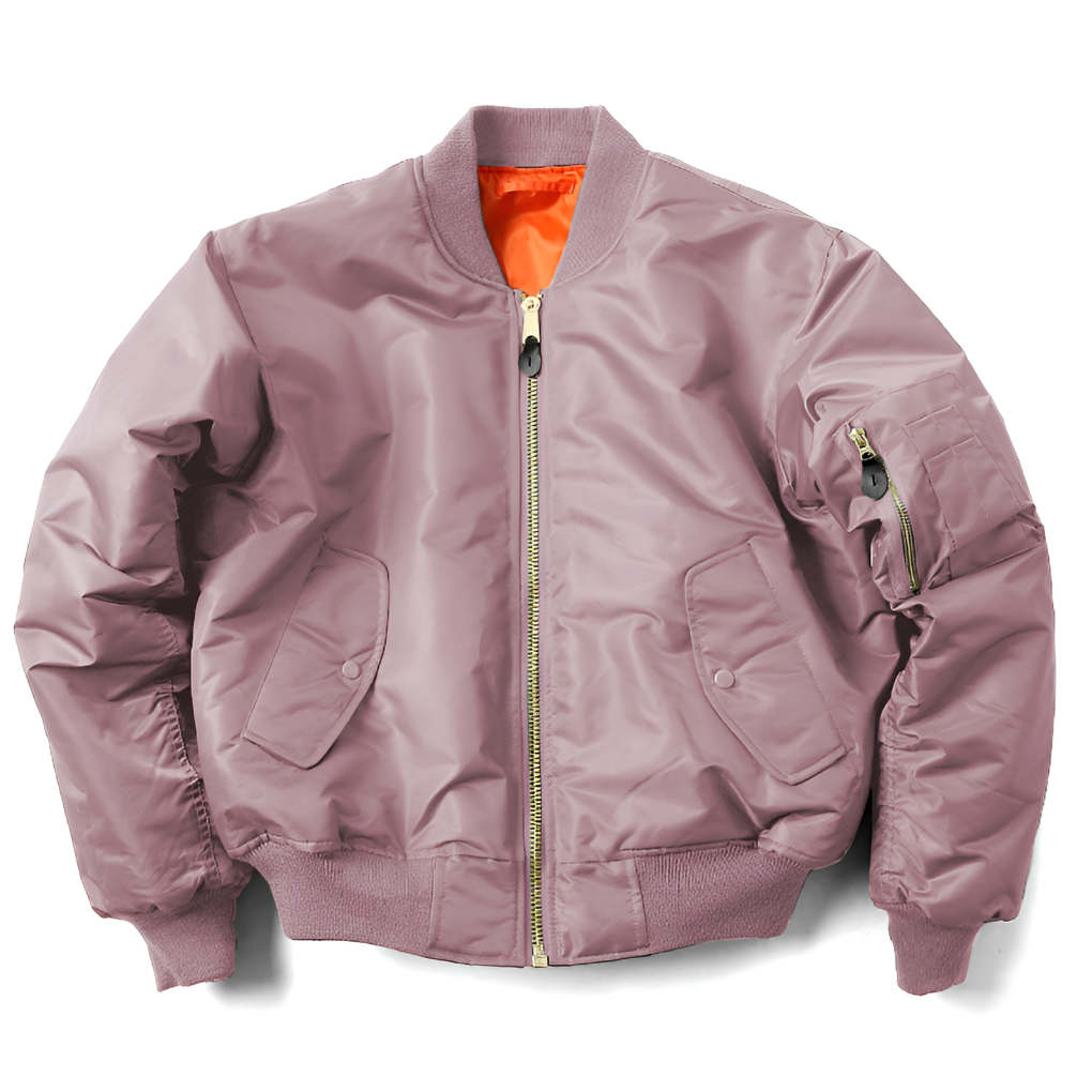 Unisex Bomberjacke mit Reißverschluss und Rippbündchen