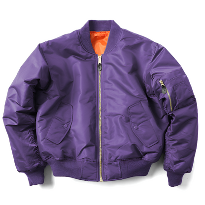 Unisex Bomberjacke mit Reißverschluss und Rippbündchen