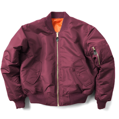 Unisex Bomberjacke mit Reißverschluss und Rippbündchen